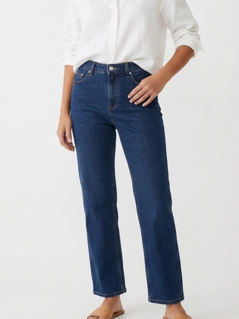 Vintage Ann Taylor LOFT Petite 100% Cotton Straight Leg Jeans Y2K Minimalist 6P
